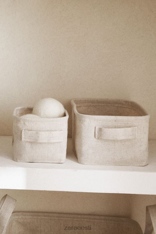 Zara puuvillane ja linane organiseerimiskarp unisex helebeež tarvikud 42F0H1712