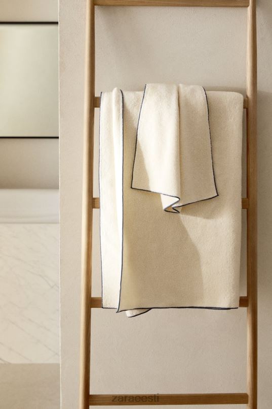 Zara puuvillane overlockiga rätik unisex hall/sinine tarvikud 42F0H1737