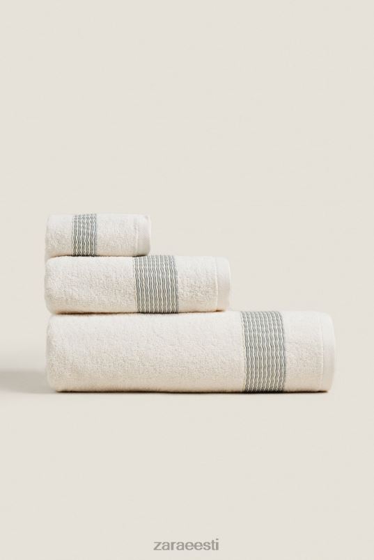 Zara puuvillane volditud äärisega rätik unisex akvamariin tarvikud 42F0H1732