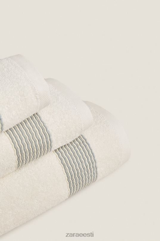 Zara puuvillane volditud äärisega rätik unisex akvamariin tarvikud 42F0H1732