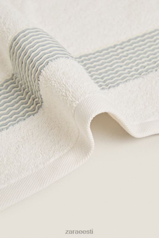 Zara puuvillane volditud äärisega rätik unisex akvamariin tarvikud 42F0H1732