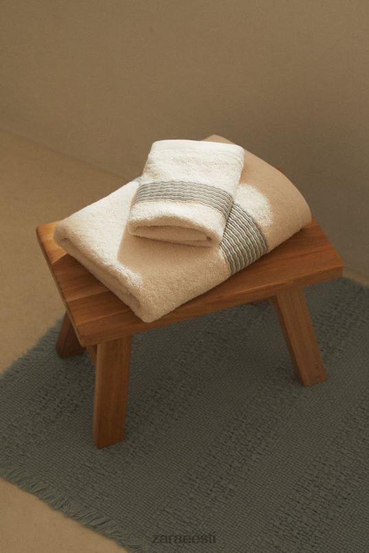 Zara puuvillane volditud äärisega rätik unisex akvamariin tarvikud 42F0H1732