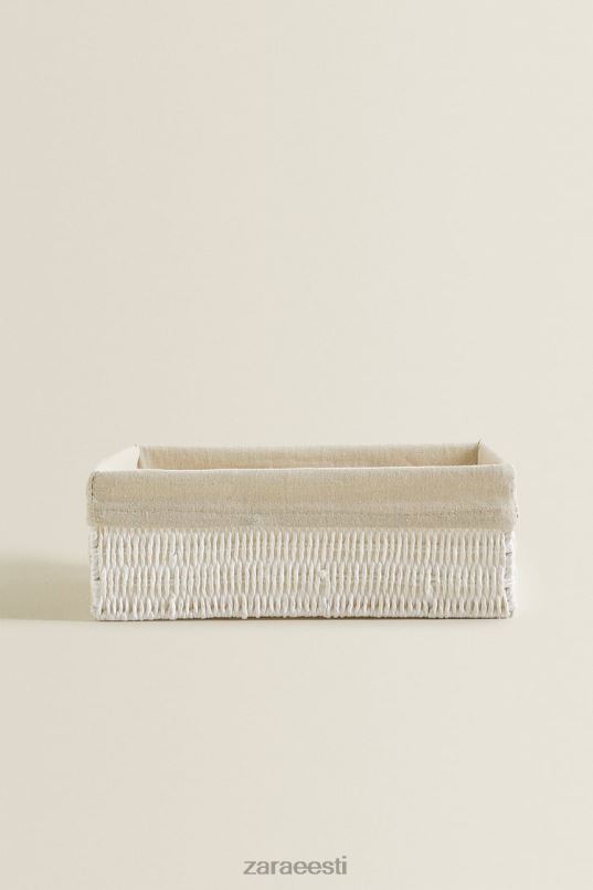 Zara ristkülikukujuline riidest sisekorv unisex valge tarvikud 42F0H1734