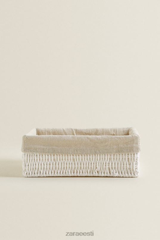 Zara ristkülikukujuline riidest sisekorv unisex valge tarvikud 42F0H1734