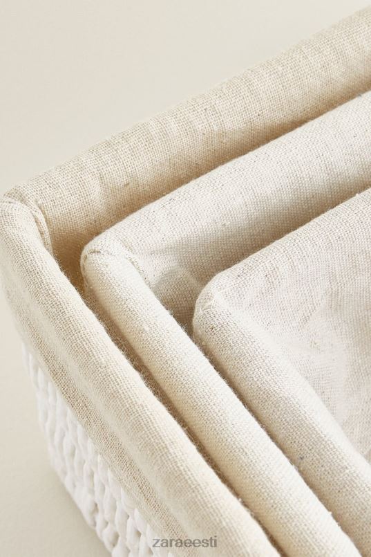 Zara ristkülikukujuline riidest sisekorv unisex valge tarvikud 42F0H1734