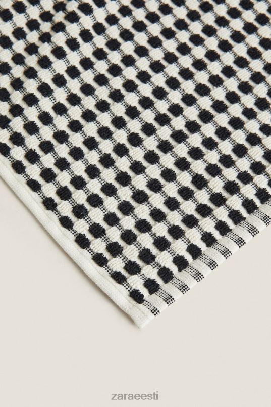 Zara tekstuuriga puuvillane rätik unisex must tarvikud 42F0H1717