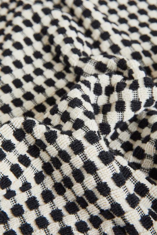 Zara tekstuuriga puuvillane rätik unisex must tarvikud 42F0H1717