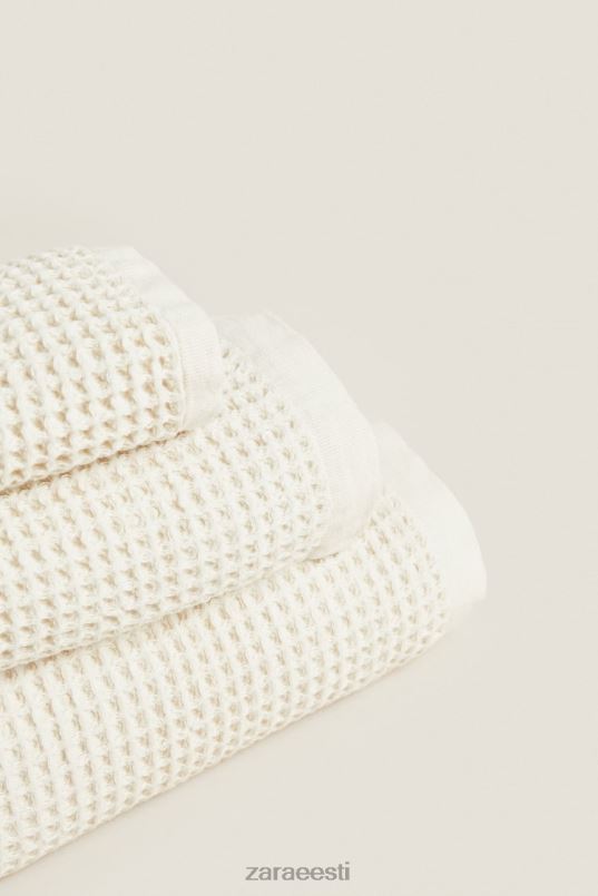 Zara vahvli tekstuuriga puuvillane rätik unisex helebeež tarvikud 42F0H1721