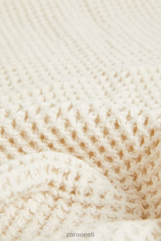 Zara vahvli tekstuuriga puuvillane rätik unisex helebeež tarvikud 42F0H1721