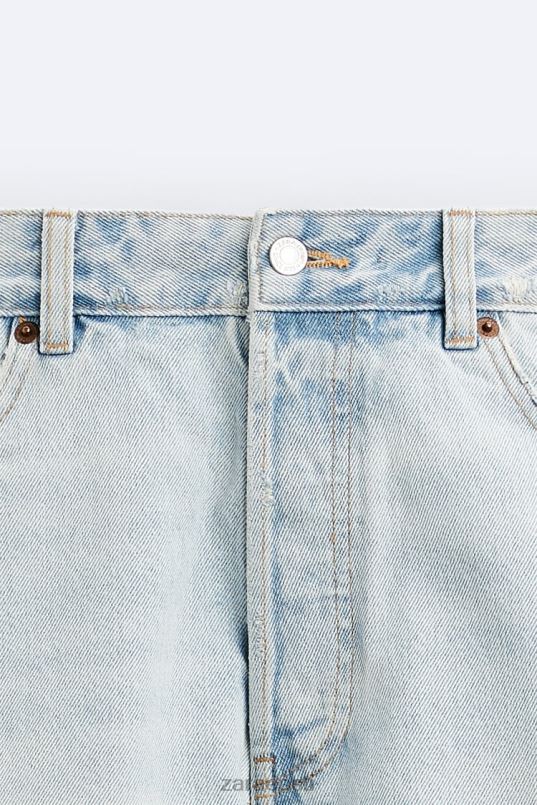 Zara kärbitud teksapüksid mehed helesinine Riietus 42F0H1244