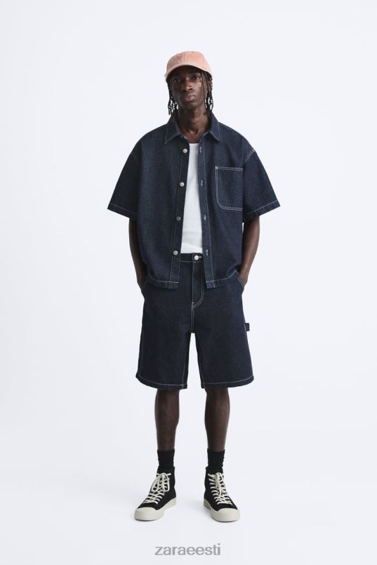 Zara puusepa taskupüksid mehed sinine Riietus 42F0H1245