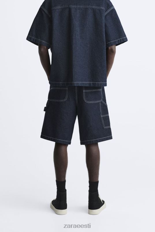 Zara puusepa taskupüksid mehed sinine Riietus 42F0H1245