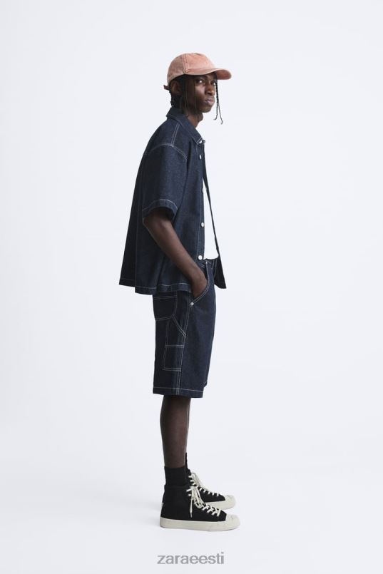 Zara puusepa taskupüksid mehed sinine Riietus 42F0H1245