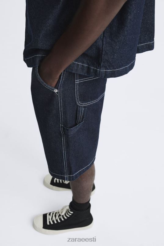 Zara puusepa taskupüksid mehed sinine Riietus 42F0H1245