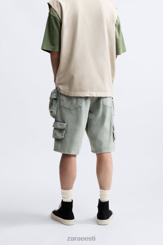 Zara teksapüksid mehed sinine Roheline Riietus 42F0H1247