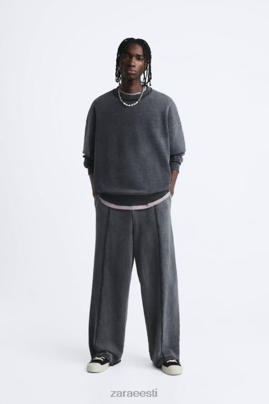 Zara pestud värvi jooksupüksid mehed tume antratsiit Riietus 42F0H948