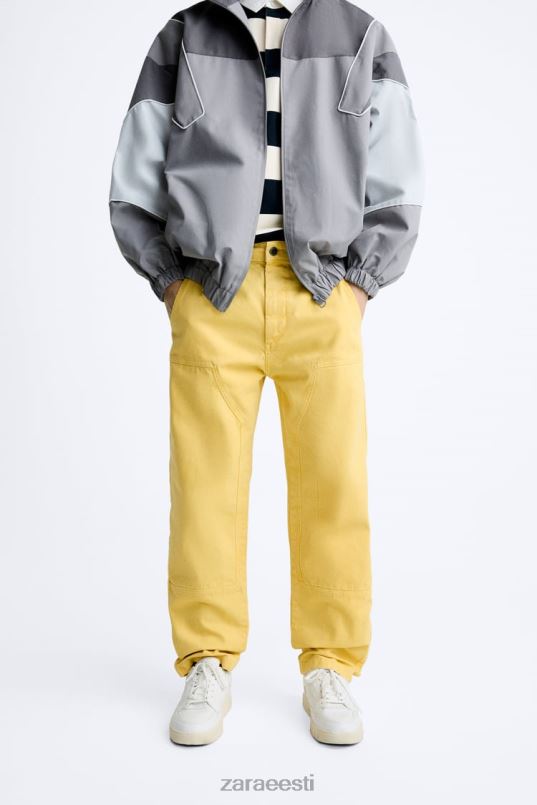 Zara puusepa taskupüksid mehed kollane Riietus 42F0H954