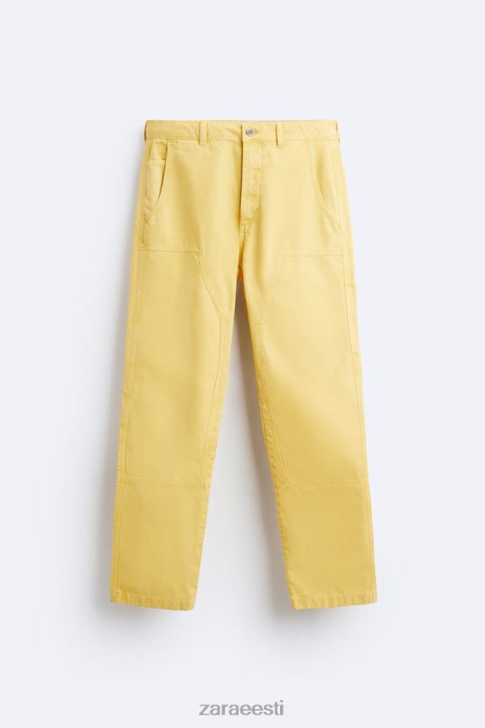 Zara puusepa taskupüksid mehed kollane Riietus 42F0H954