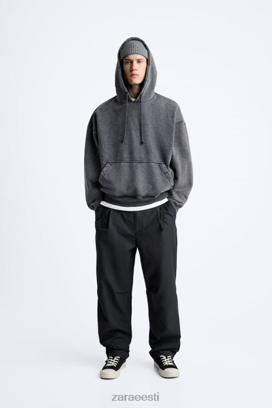 Zara rihmaga tehnilised püksid mehed must Riietus 42F0H952