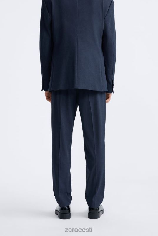 Zara ruuduline ülikonna püksid mehed sinakas Riietus 42F0H967