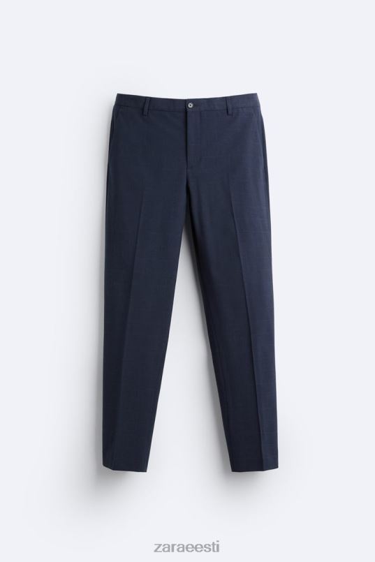 Zara ruuduline ülikonna püksid mehed sinakas Riietus 42F0H967