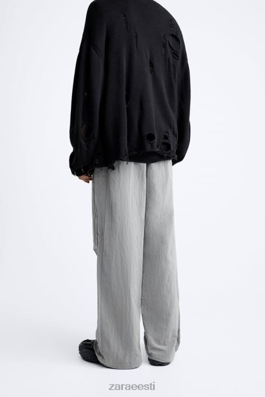 Zara tehnilised langevarjupüksid mehed hõbedane Riietus 42F0H953