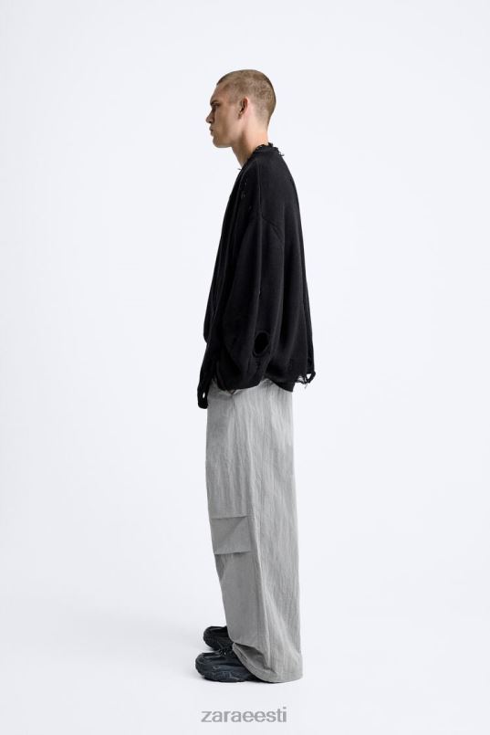 Zara tehnilised langevarjupüksid mehed hõbedane Riietus 42F0H953