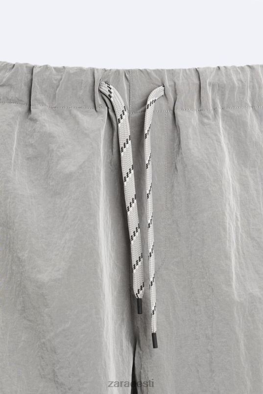 Zara tehnilised langevarjupüksid mehed hõbedane Riietus 42F0H953