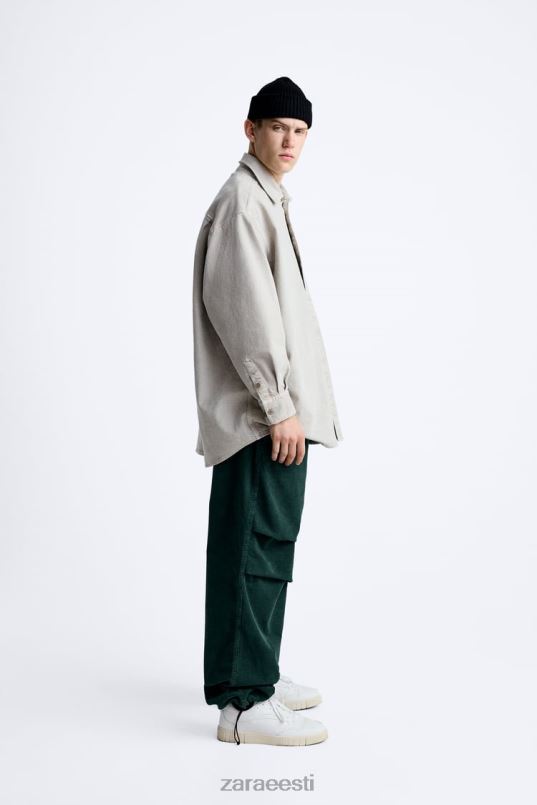 Zara velvetist langevarjupüksid mehed pudel roheline Riietus 42F0H950