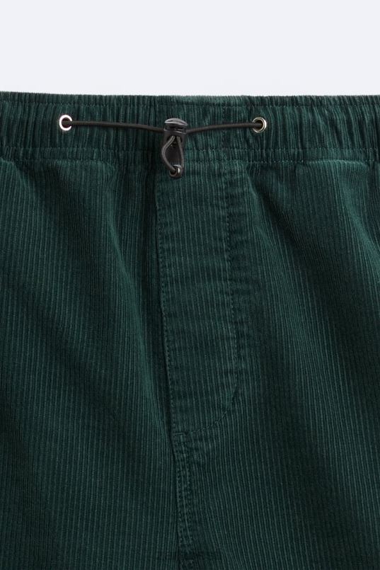 Zara velvetist langevarjupüksid mehed pudel roheline Riietus 42F0H950