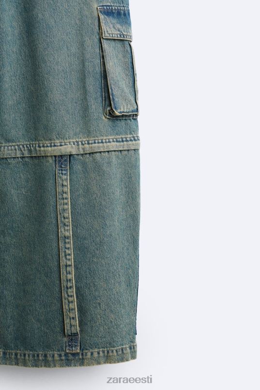 Zara eemaldatavad cargo teksad mehed sinine Roheline Riietus 42F0H1103