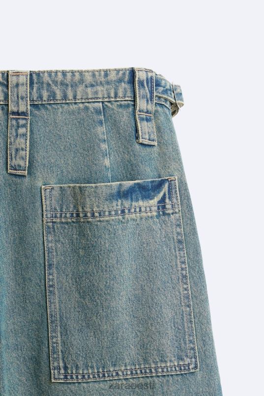 Zara eemaldatavad cargo teksad mehed sinine Roheline Riietus 42F0H1103