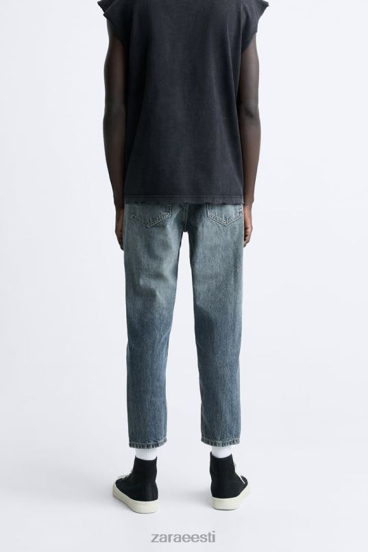 Zara õhukesed kärbitud teksad mehed sinine Riietus 42F0H1091