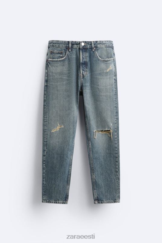 Zara õhukesed kärbitud teksad mehed sinine Riietus 42F0H1091