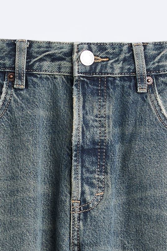 Zara õhukesed kärbitud teksad mehed sinine Riietus 42F0H1091