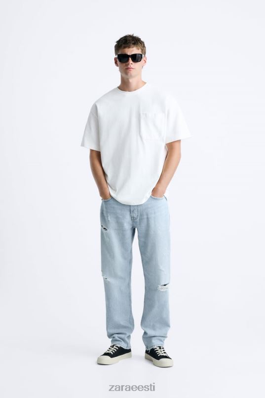 Zara rebitud sirgjoonelised teksad mehed keskmine sinine Riietus 42F0H1090