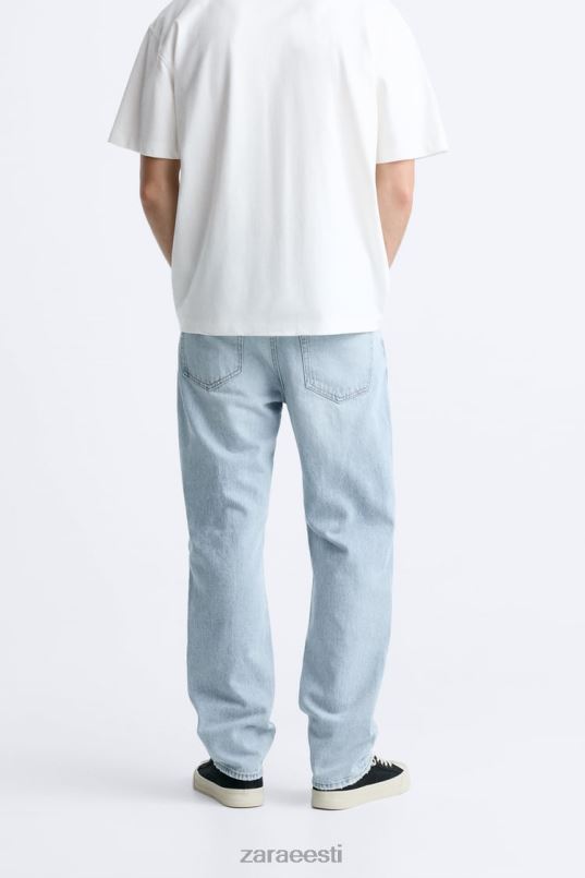 Zara rebitud sirgjoonelised teksad mehed keskmine sinine Riietus 42F0H1090