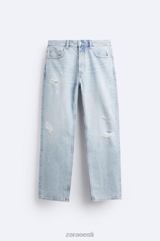 Zara rebitud sirgjoonelised teksad mehed keskmine sinine Riietus 42F0H1090