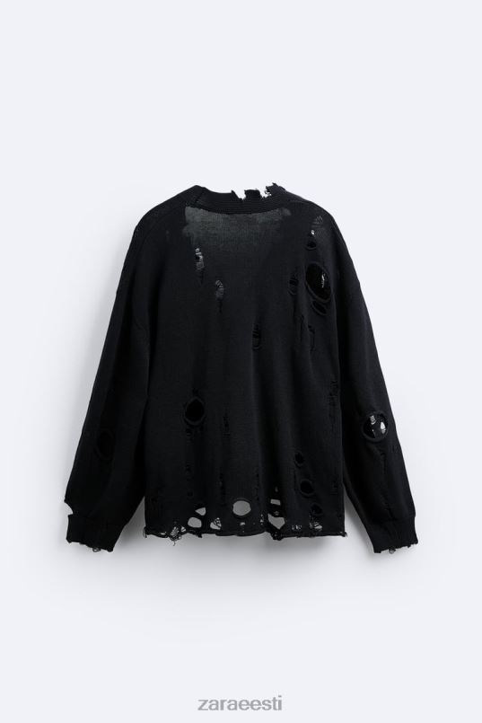 Zara rebenenud struktureeritud kardigan mehed must Riietus 42F0H1030