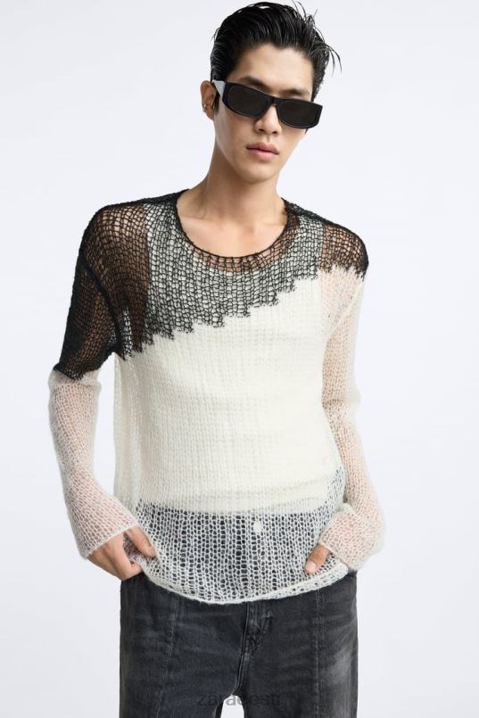 Zara struktureeritud tilkpistega kampsun mehed must Riietus 42F0H1036