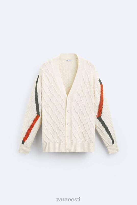 Zara tekstuuriga kootud kardigan mehed ekru Riietus 42F0H1042