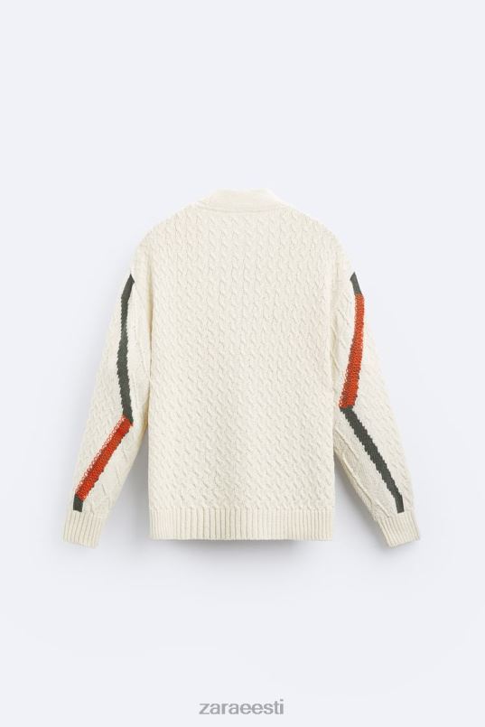 Zara tekstuuriga kootud kardigan mehed ekru Riietus 42F0H1042