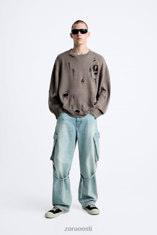 Zara tekstuuriga rebenenud kampsun mehed kivi Riietus 42F0H1029