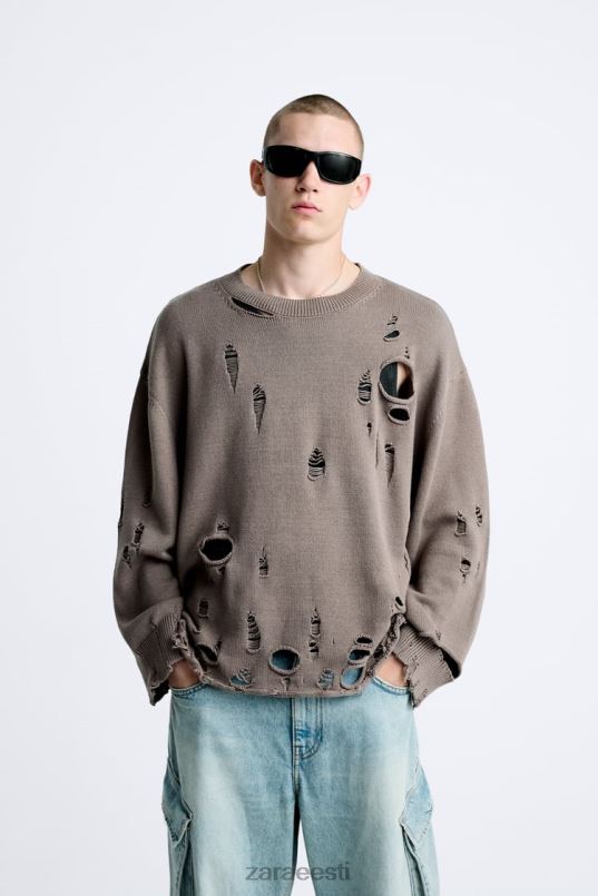 Zara tekstuuriga rebenenud kampsun mehed kivi Riietus 42F0H1029