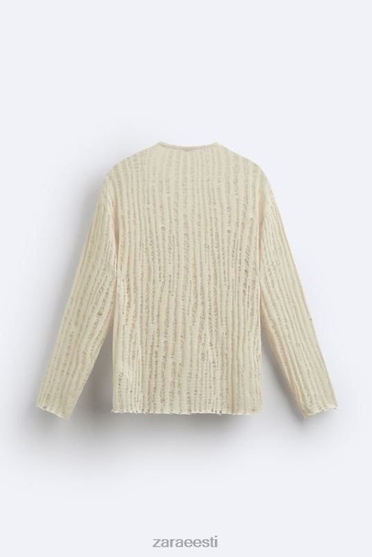 Zara tilkpistega top mehed ekru Riietus 42F0H1034