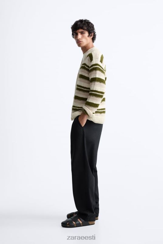 Zara triibuline žakaarkardin mehed roheline Riietus 42F0H1040