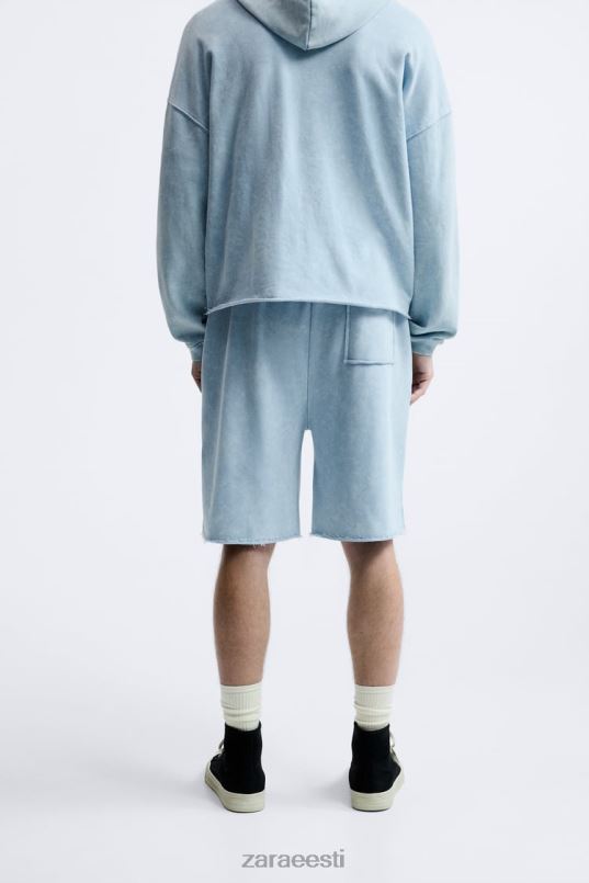 Zara pestud jooksupüksid mehed sinine/valge Riietus 42F0H1084