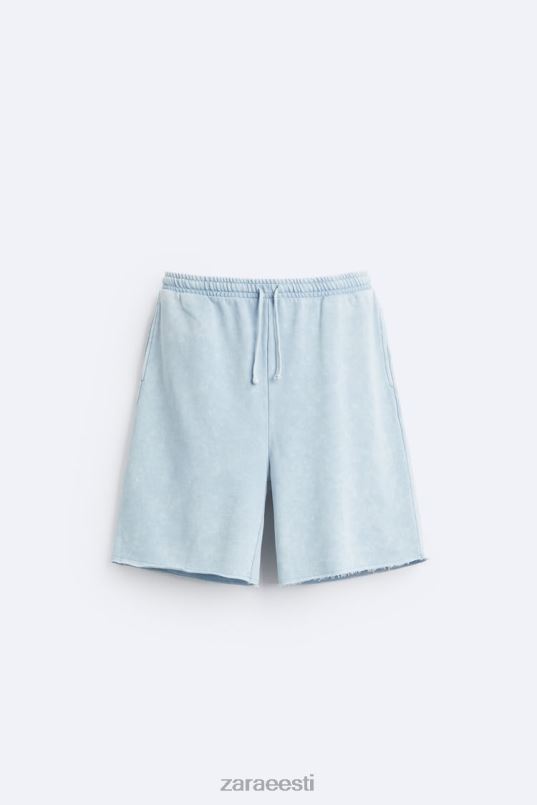 Zara pestud jooksupüksid mehed sinine/valge Riietus 42F0H1084