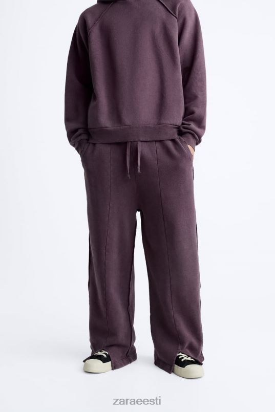 Zara rebitud pestud jooksupüksid mehed kastanipunane Riietus 42F0H1085