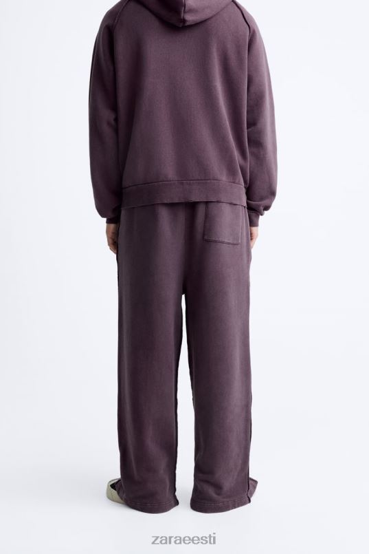 Zara rebitud pestud jooksupüksid mehed kastanipunane Riietus 42F0H1085